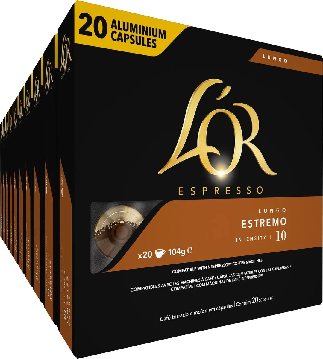 L'OR Lungo Estremo (10) - 10 X 20 Koffiecups 1 L'OR Lungo Estremo (10) - 10 X 20 Koffiecups