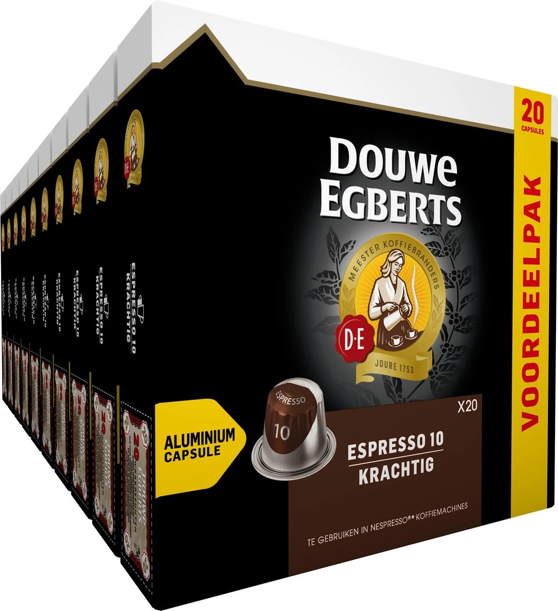 Douwe Egberts Espresso Krachtig Koffiecups - Intensiteit 10/12 - 10 X 20 Capsules 1 Douwe Egberts Espresso Krachtig Koffiecups - Intensiteit 10/12 - 10 X 20 Capsules