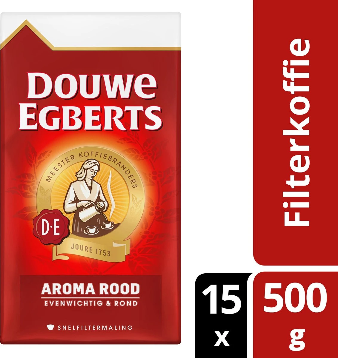 Douwe Egberts Aroma Rood Filterkoffie - 15 X 500 Gram 4 Douwe Egberts Aroma Rood Filterkoffie - 15 X 500 Gram - Afbeelding 4