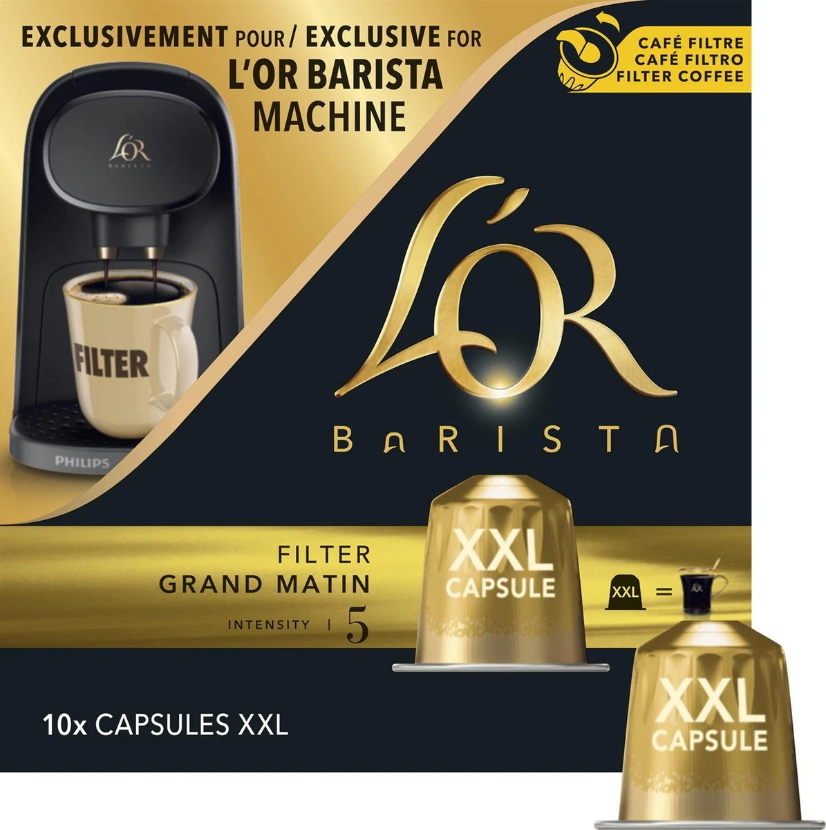 L'OR BARISTA XXL Filter Grand Matin (5) - 5 X 10 Koffiecups 5 L'OR BARISTA XXL Filter Grand Matin (5) - 5 X 10 Koffiecups - Afbeelding 5
