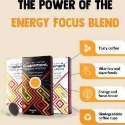 Cupplement Energy/Focus Blend Dark Roast Espresso - 10 Nespresso Koffiecups - Koffie Met Vitamines, Extra Cafeïne En Superfoods - Duurzame Biologische Afbreekbare Koffie Capsules -Koffie Verkoop Winkel 1198x1200 6