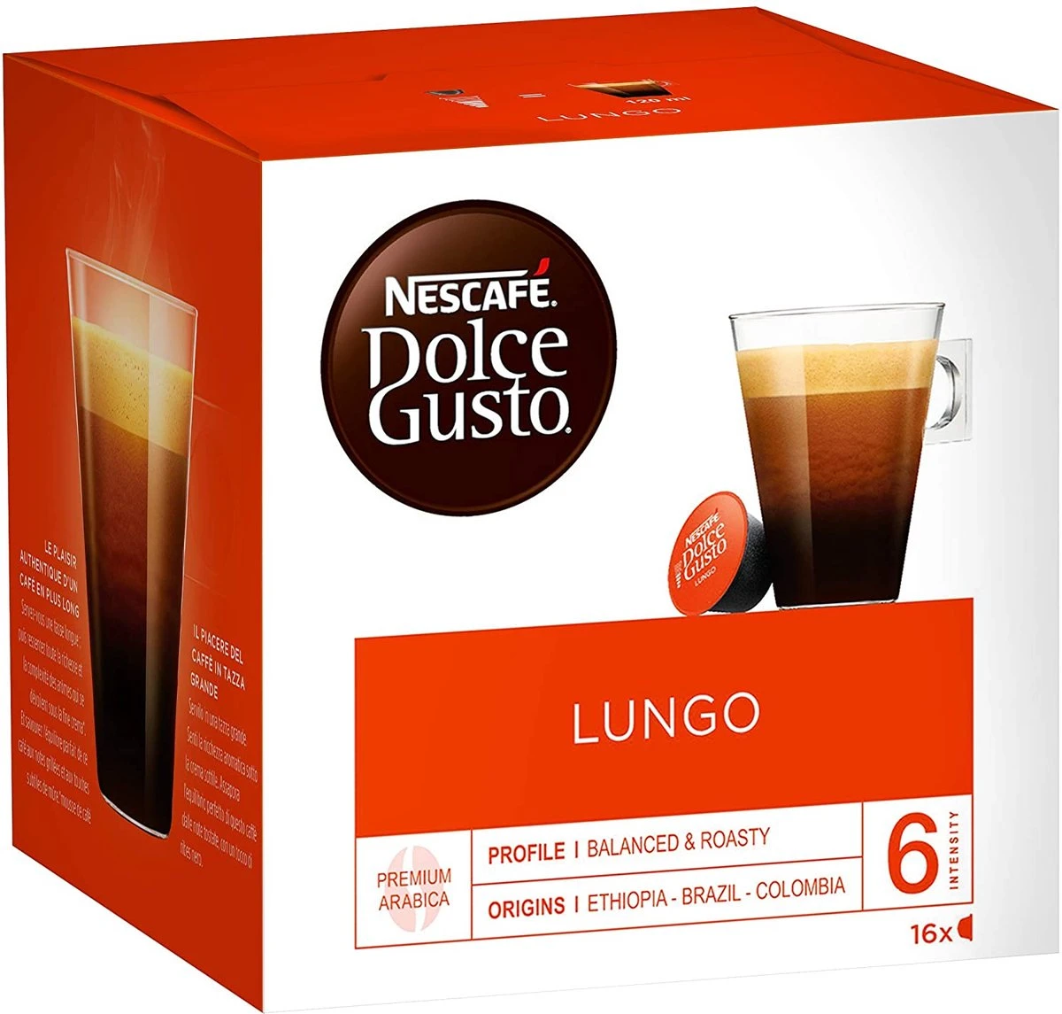 NESCAFÉ Dolce Gusto Lungo Koffiecups 3 Doosjes à 16 Capsules Geschikt Voor 48 Kopjes 1 NESCAFÉ Dolce Gusto Lungo Koffiecups 3 Doosjes à 16 Capsules Geschikt Voor 48 Kopjes