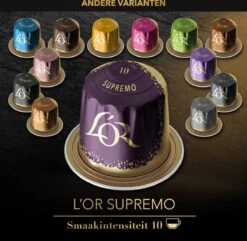 L'OR Espresso Supremo Koffiecups - Intensiteit 10/12 - 10 X 10 Capsules 20 L'OR Espresso Supremo Koffiecups - Intensiteit 10/12 - 10 X 10 Capsules -Koffie Verkoop Winkel 1200x1173 3