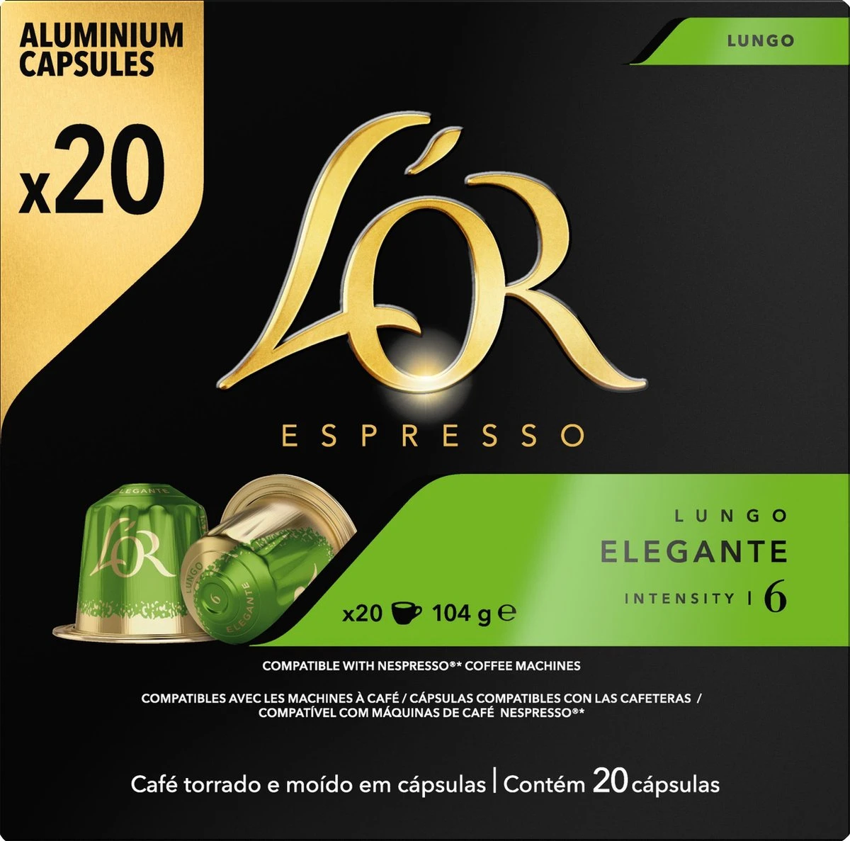 L'OR Lungo Elegante Koffiecups - Intensiteit 6/12 - 10 X 20 Capsules 10 L'OR Lungo Elegante Koffiecups - Intensiteit 6/12 - 10 X 20 Capsules - Afbeelding 10