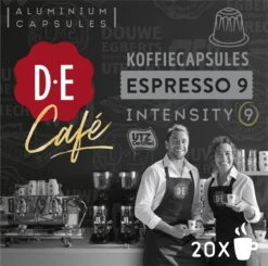 Douwe Egberts D.E Café Espresso Koffiecups - Intensiteit 9/12 - 10 X 20 Capsules -Koffie Verkoop Winkel 1200x1190 1