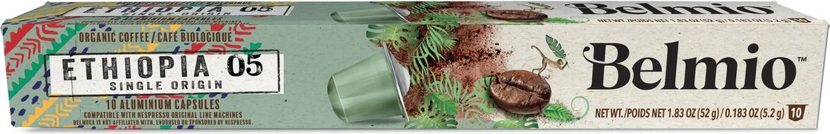 Belmio Koffiecups - ETHIOPIA Capsules - 120 Stuks 2 Belmio Koffiecups - ETHIOPIA Capsules - 120 Stuks - Afbeelding 2