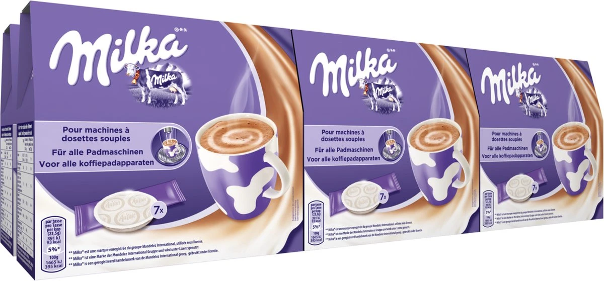 Senseo Milka Pads - 4 X 8 Pads - Warme Chocolademelk 1 Senseo Milka Pads - 4 X 8 Pads - Warme Chocolademelk