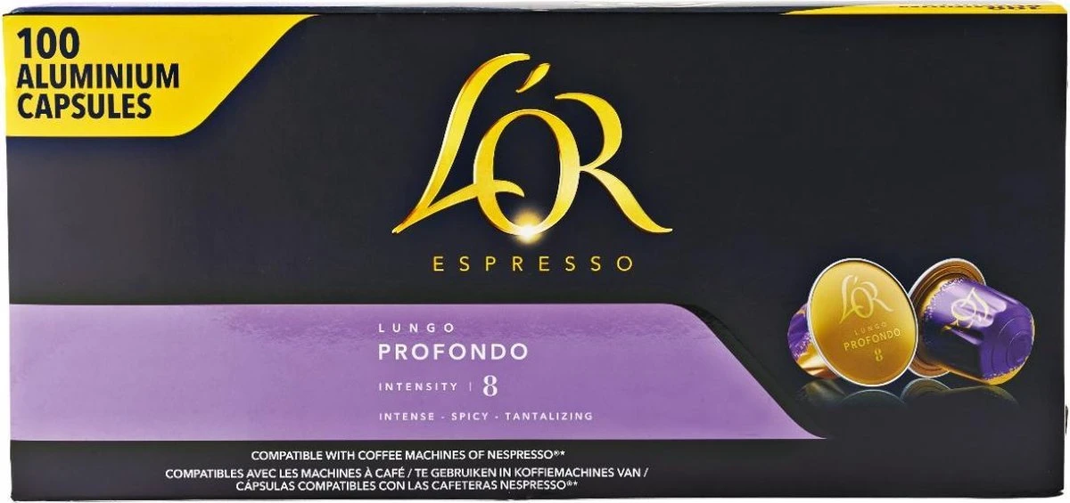 L'Or Espresso Profondo Koffiecups - 10 X 10 Stuks 2 L'Or Espresso Profondo Koffiecups - 10 X 10 Stuks - Afbeelding 2