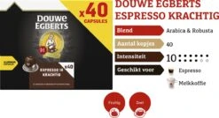 Douwe Egberts Espresso Krachtig (10) - 5 X 40 Koffiecups -Koffie Verkoop Winkel 1200x653