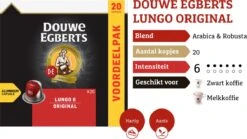 Douwe Egberts Lungo Original Koffiecups - Intensiteit 6/12 - 10 X 20 Capsules 12 Douwe Egberts Lungo Original Koffiecups - Intensiteit 6/12 - 10 X 20 Capsules -Koffie Verkoop Winkel 1200x674