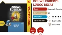 Douwe Egberts Lungo Decaf (6) - 10 X 20 Koffiecups -Koffie Verkoop Winkel 1200x681