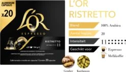 L'OR Espresso Ristretto Koffiecups - Intensiteit 11/12 - 10 X 20 Capsules -Koffie Verkoop Winkel 1200x685