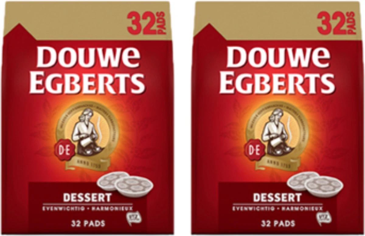 2x Douwe Egberts - Dessert Koffie Pads - 32 Stuks 1 2x Douwe Egberts - Dessert Koffie Pads - 32 Stuks