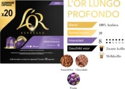 L'OR Lungo Profondo Koffiecups - Intensiteit 8/12 - 10 X 20 Capsules -Koffie Verkoop Winkel 1200x852
