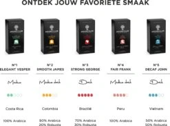 Aroma Club - Nespresso Compatible Capsules (120 St.) - No. 4 Fair Frank - Intensiteit 4/5 - Espresso - 100% Aluminium Koffiecups -Koffie Verkoop Winkel 1200x889 1