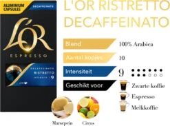 L'OR Espresso Ristretto Decaffeinato - Intensiteit 9/12 - 10 X 10 Capsules 16 L'OR Espresso Ristretto Decaffeinato - Intensiteit 9/12 - 10 X 10 Capsules -Koffie Verkoop Winkel 1200x889 5