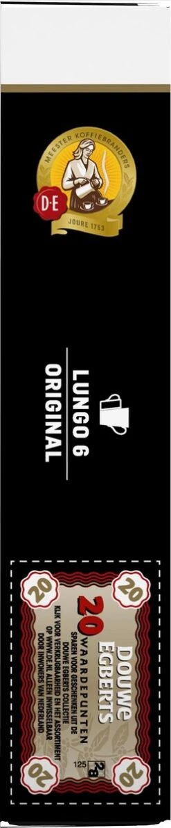 Douwe Egberts Lungo Original Koffiecups - Intensiteit 6/12 - 10 X 20 Capsules 16 Douwe Egberts Lungo Original Koffiecups - Intensiteit 6/12 - 10 X 20 Capsules -Koffie Verkoop Winkel 249x1200 2