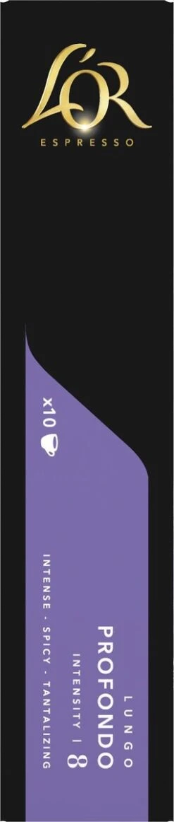 L'OR Lungo Profondo Koffiecups - Intensiteit 8/12 - 10 X 10 Capsules 14 L'OR Lungo Profondo Koffiecups - Intensiteit 8/12 - 10 X 10 Capsules -Koffie Verkoop Winkel 255x1200 13