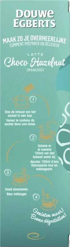 Douwe Egberts Latte Choco Hazelnut Oploskoffie - 5/9 Intensiteit - 5 X 8 Zakjes -Koffie Verkoop Winkel 343x1200 5