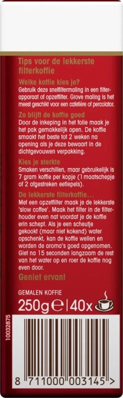 Douwe Egberts Aroma Rood Filterkoffie - 24 X 250 Gram -Koffie Verkoop Winkel 373x1200