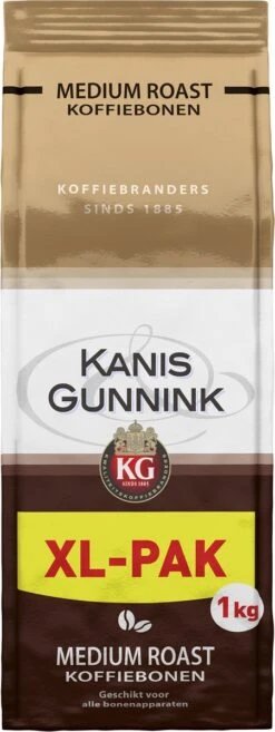 Kanis & Gunnink Medium Roast Koffiebonen - 4 X 1000 Gram - Voordeelverpakking -Koffie Verkoop Winkel 451x1200