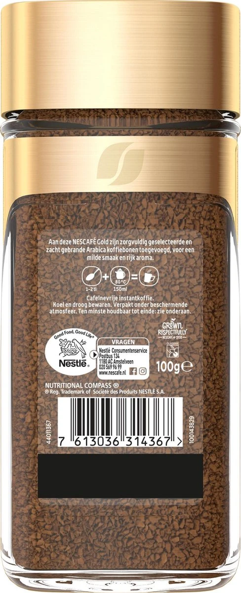 Nescafé Gold Decafé Oploskoffie - 6 Potten à 100 Gram 4 Nescafé Gold Decafé Oploskoffie - 6 Potten à 100 Gram - Afbeelding 4