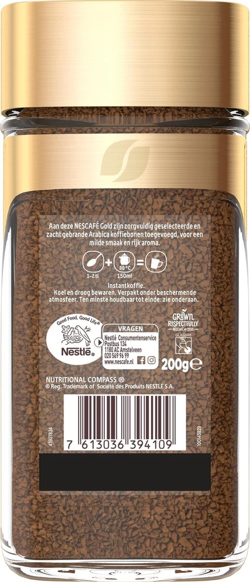 Nescafé Gold Oploskoffie - 6 Potten à 200 Gram 2 Nescafé Gold Oploskoffie - 6 Potten à 200 Gram - Afbeelding 2