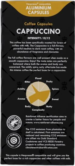 Gran Maestro Italiano - Cappuccino - Koffiecups - Nespresso Compatibel Capsules - Intense Smaak - 6 X 20 Cups -Koffie Verkoop Winkel 546x1200