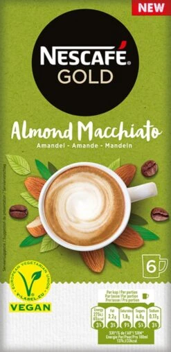 Nescafé Gold Almond Macchiato Oploskoffie - 6 Doosjes à 6 Zakjes -Koffie Verkoop Winkel 583x1200 2