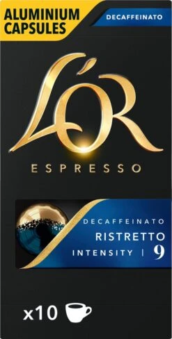 L'OR Espresso Ristretto Decaffeinato - Intensiteit 9/12 - 10 X 10 Capsules 19 L'OR Espresso Ristretto Decaffeinato - Intensiteit 9/12 - 10 X 10 Capsules -Koffie Verkoop Winkel 607x1200 7