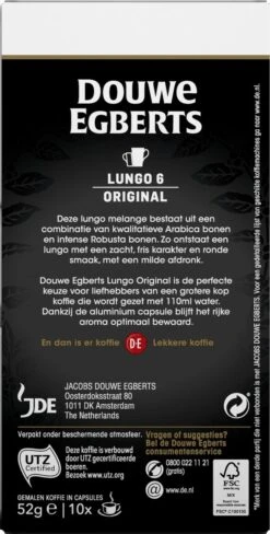 Douwe Egberts Lungo Original Koffiecups - Intensiteit 6/12 - 10 X 10 Capsules -Koffie Verkoop Winkel 607x1200 8