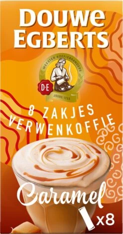 Douwe Egberts Verwenkoffie Latte Caramel Oploskoffie - 5 X 8 Zakjes -Koffie Verkoop Winkel 633x1200 2