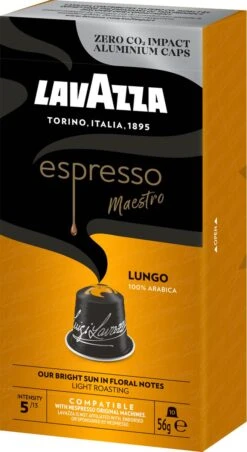 Lavazza Espresso Lungo - Aluminium Nespresso Capsules - 10 Stuks -Koffie Verkoop Winkel 656x1200 1