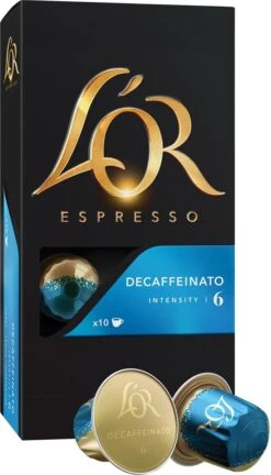 L'OR Espresso Decaffeinato Koffiecups - Intensiteit 6/12 - 10 X 10 Capsules -Koffie Verkoop Winkel 686x1200