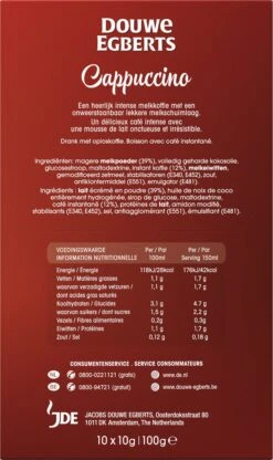 Douwe Egberts Verwenkoffie Cappuccino Oploskoffie - 5 X 10 Zakjes -Koffie Verkoop Winkel 713x1200 1