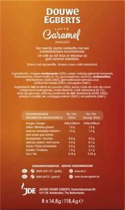 Douwe Egberts Verwenkoffie Latte Caramel Oploskoffie - 5 X 8 Zakjes -Koffie Verkoop Winkel 713x1200 6