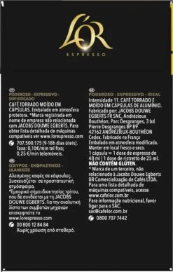 L'OR Espresso Ristretto Koffiecups - Intensiteit 11/12 - 4 X 40 Capsules 19 L'OR Espresso Ristretto Koffiecups - Intensiteit 11/12 - 4 X 40 Capsules -Koffie Verkoop Winkel 764x1200