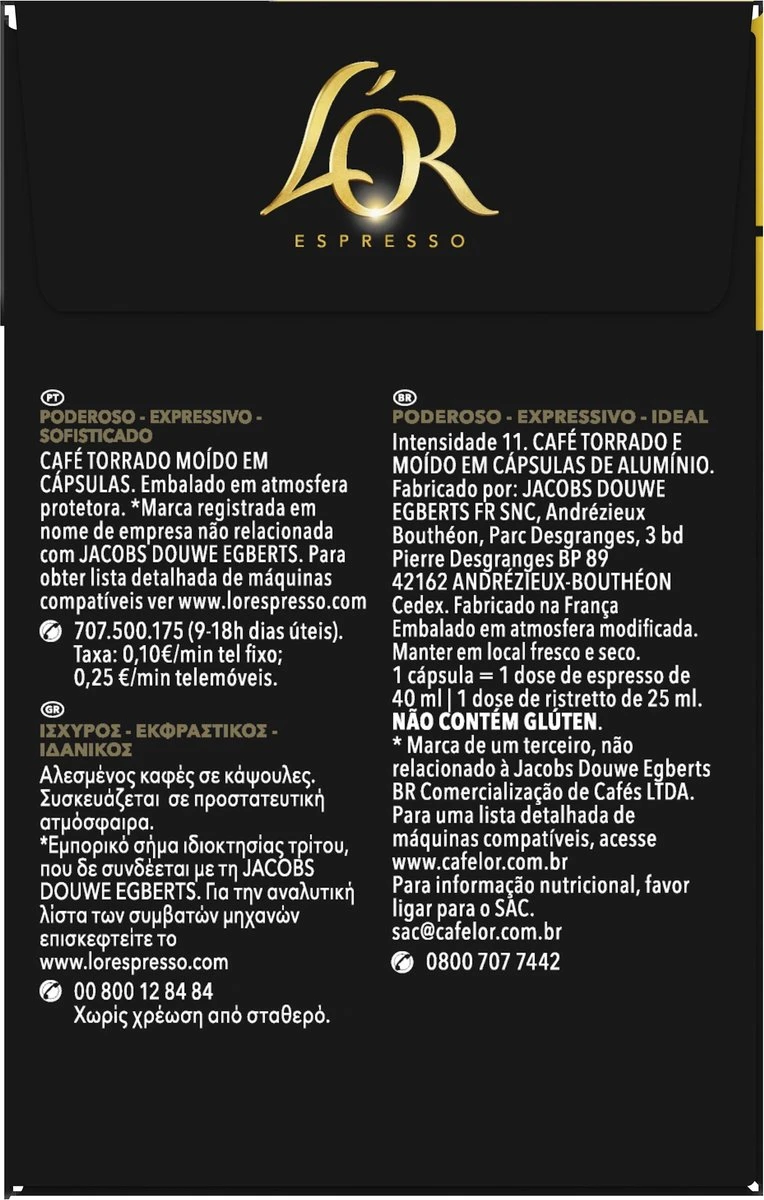 L'OR Espresso Ristretto Koffiecups - Intensiteit 11/12 - 4 X 40 Capsules 8 L'OR Espresso Ristretto Koffiecups - Intensiteit 11/12 - 4 X 40 Capsules - Afbeelding 8