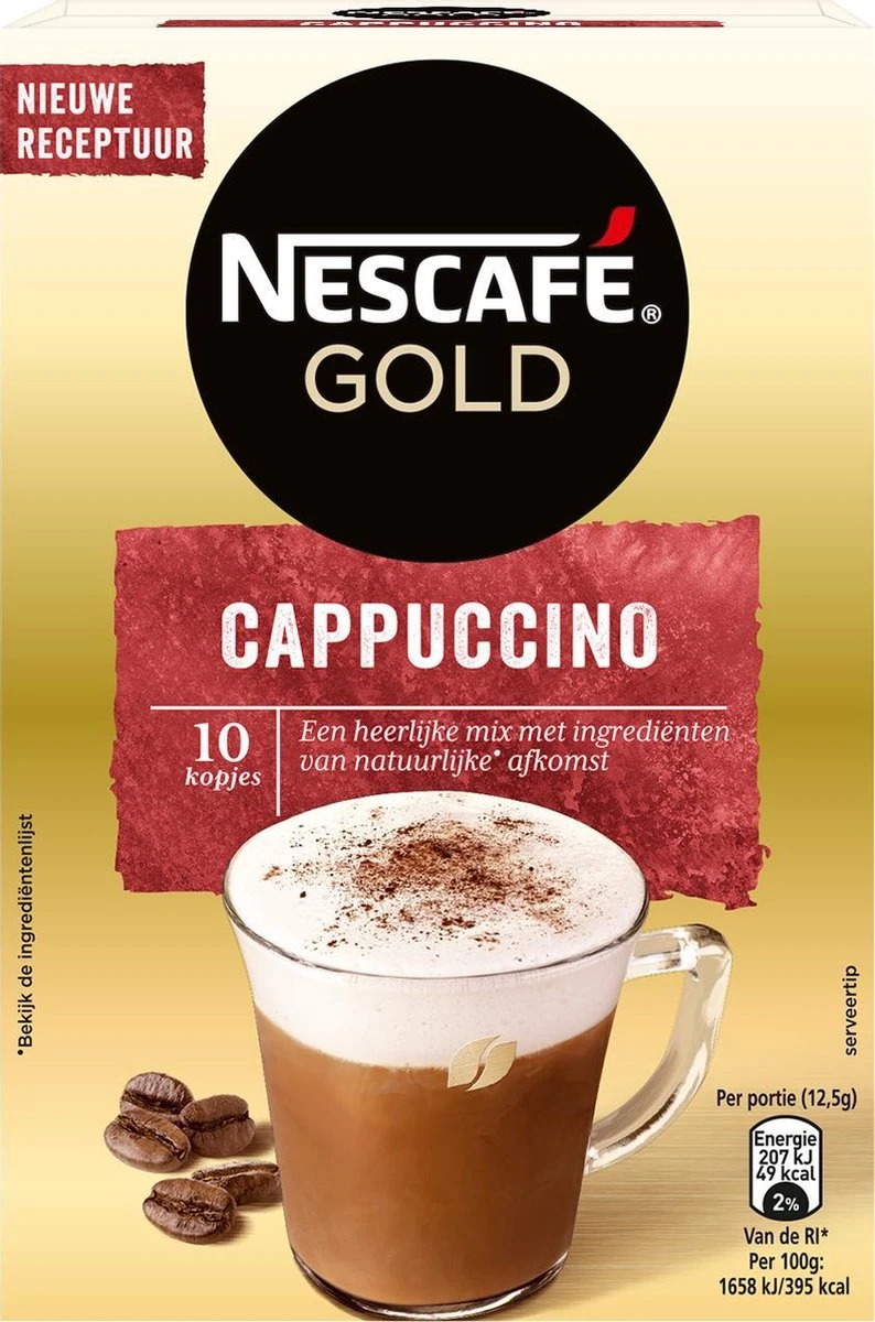 Nescafé Gold Cappuccino Oploskoffie - Ongezoet - 6 Doosjes à 10 Zakjes 2 Nescafé Gold Cappuccino Oploskoffie - Ongezoet - 6 Doosjes à 10 Zakjes - Afbeelding 2