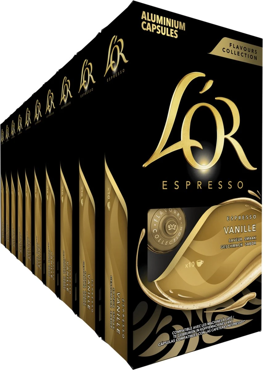 L'OR Espresso Vanille Koffiecups - 10 X 10 Capsules 1 L'OR Espresso Vanille Koffiecups - 10 X 10 Capsules