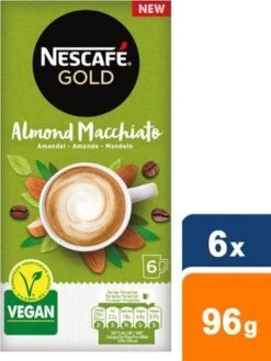 Nescafé Gold Almond Macchiato Oploskoffie - 6 Doosjes à 6 Zakjes -Koffie Verkoop Winkel 900x1200 2
