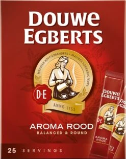 Douwe Egberts Aroma Rood Sticks Oploskoffie - 6 X 25 Zakjes -Koffie Verkoop Winkel 954x1200 1