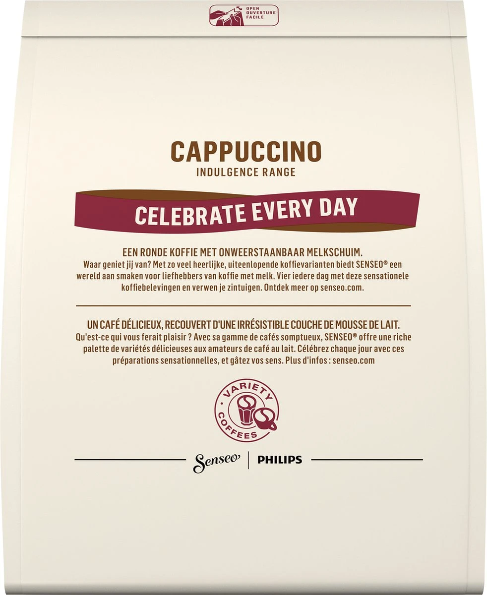 Senseo Cappuccino Koffiepads - 2/9 Intensiteit - 4 X 16 Pads - Voordeelverpakking 2 Senseo Cappuccino Koffiepads - 2/9 Intensiteit - 4 X 16 Pads - Voordeelverpakking - Afbeelding 2