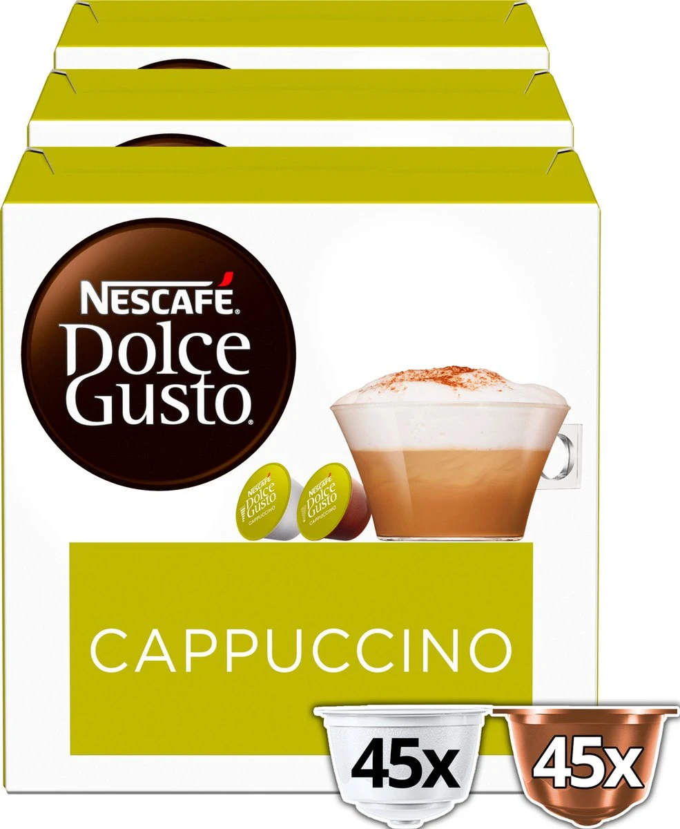 Nescafé Dolce Gusto Cappuccino Capsules - 90 Koffiecups 2 Nescafé Dolce Gusto Cappuccino Capsules - 90 Koffiecups - Afbeelding 2
