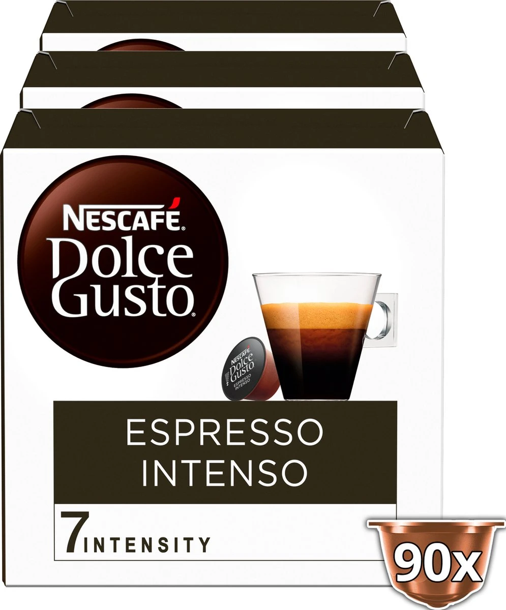 Nescafé Dolce Gusto Espresso Intenso Capsules - 90 Koffiecups 2 Nescafé Dolce Gusto Espresso Intenso Capsules - 90 Koffiecups - Afbeelding 2